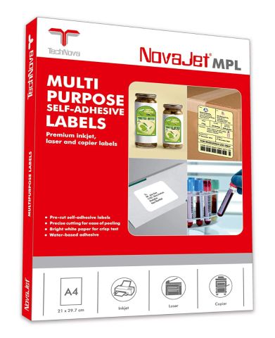 Novajet Multipurpose Label 16 Label A4 - Pk Of 100