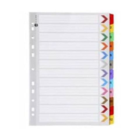 Polyproplene File Divider Set Of 1 To 12