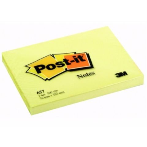 3M Post-It Notes 3" x 4", Yellow, 100 Notes/Pack